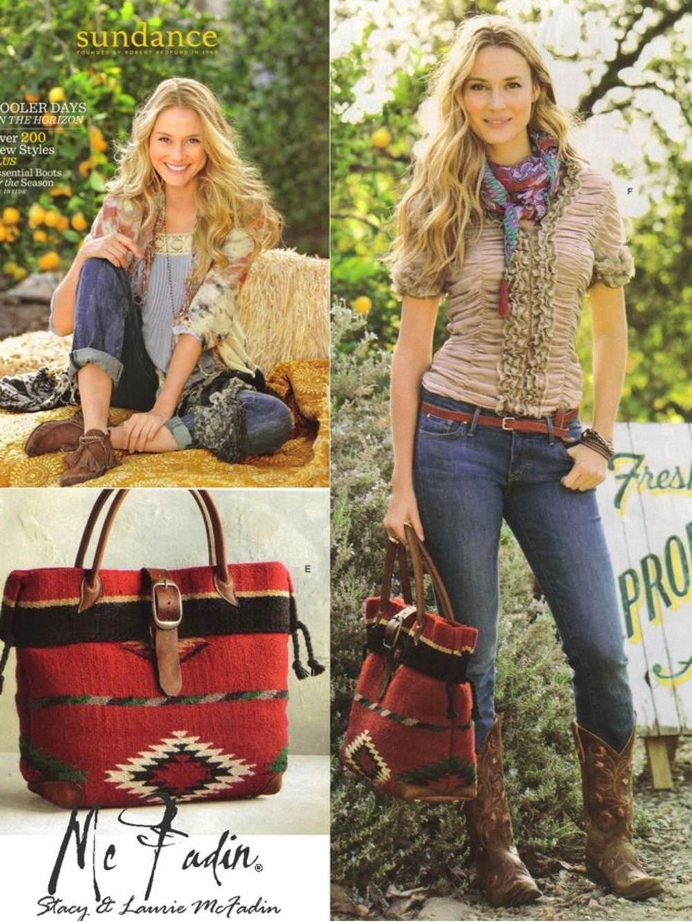 McFadin Sisters Two Bar West
Southwestern Blanket Tote Navajo
Bag